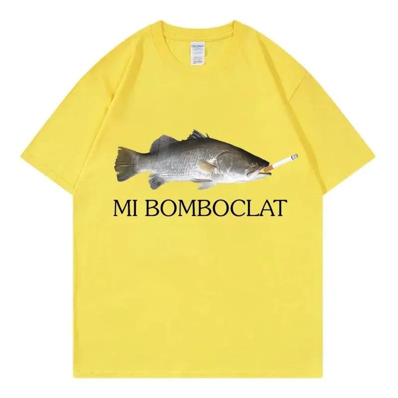 Lustiges Bomboclat Fisch Meme T-Shirt High Street Mode Trend Y2k Kurzarm T-Shirts Damen Harajuku Vintage Stil T-Shirts