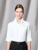Albe Sleeve Waffle Blouse with Open Sizes Suitable for Food and Beverage and Office BL6816 Japanese Size 11 to Japanese Size Women's 3/4 Collar, 7-19,
