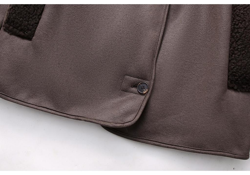 2023 Winter Women's European & American Style Lambswool Lapel Short Jacket