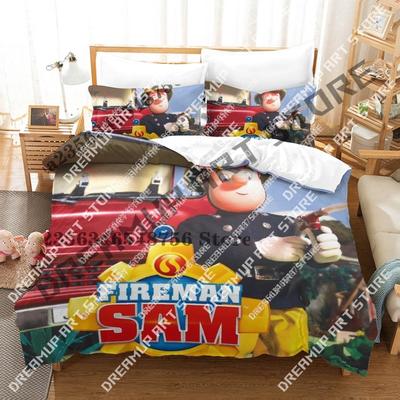 3D Print Fireman Sam Bedding Set Single Twin Full Queen King Size Bed Set Aldult Kid Bedroom Duvetcover Sets Anime Bed Sheet