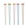 1/5 Pairs Easy To Use Chopsticks Anti-Slip Food Clip Cartoon Capybara Chopsticks  Kids Supply