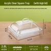 Prato de Servir Quadrado de Acrílico Qianxing com Tampa Alta