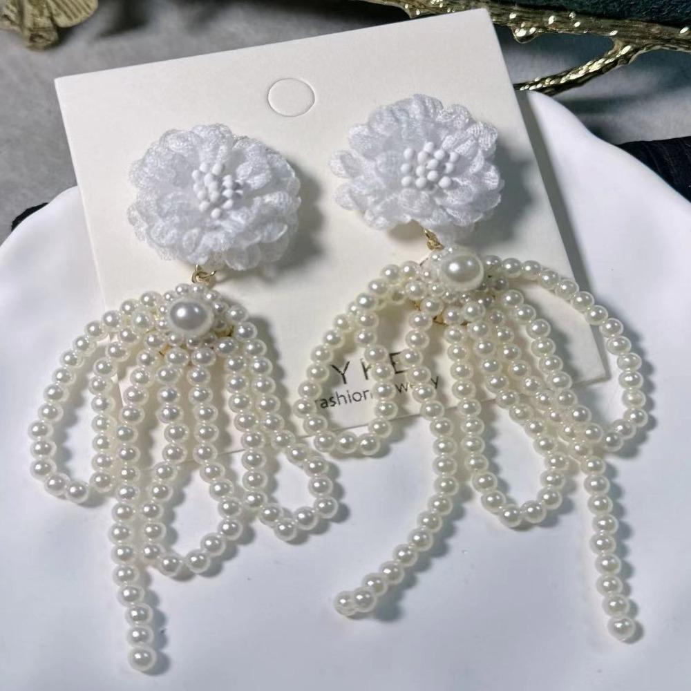 Boucles d'Oreilles Perles Artificielles Perles Boucles d'Oreilles Femme Accessoires Fait Main Clous d'Oreille Perle Exagérés Boucles d'Oreilles Pendantes Perle Vacances
