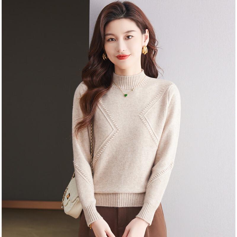 SNOWFLYING Women s Mock Neck Knit Sweater L
