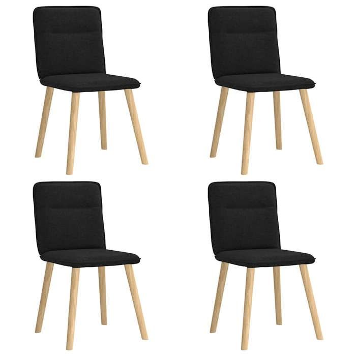 VidaXL Chaises à manger lot de 4 noir tissu, chaise, chaise de salon, chaise d'accent, chaise de cuisine, siège de salle à 3315322
