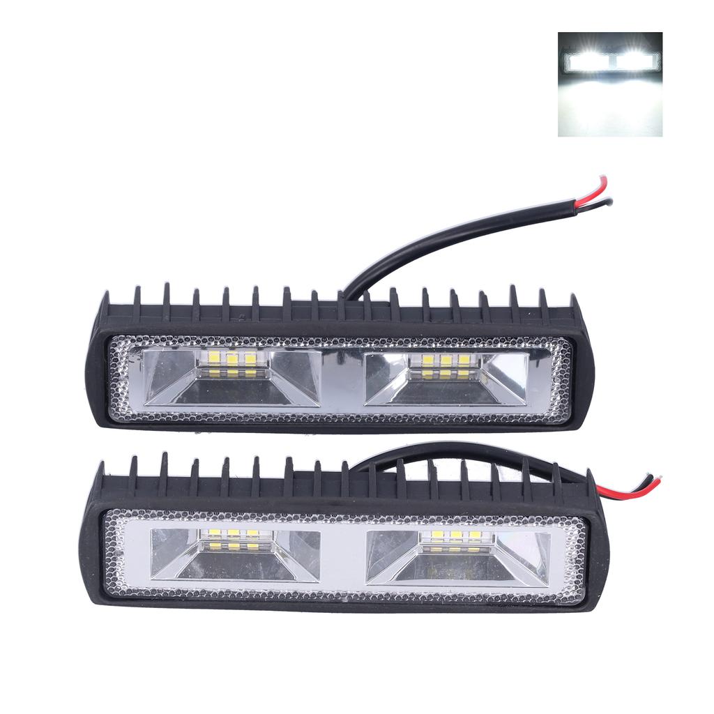 Pair Work Light Bars 12LEDs 36W 12‑24V Spotlights Headlights for Motorcycle Truck Boat Tractor Trailer Offroad
