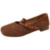 Beaded flat bottom shallow mouth single shoes women's 2025 new autumn gentle matching skirt national style Mary Jane shoes Doudou shoes