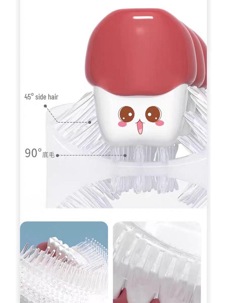 Smart Kids' U-shaped Electric Toothbrush: 3-Speed, Sonic Vibration, Soft Bristles, Waterproof, Ages 2-12.