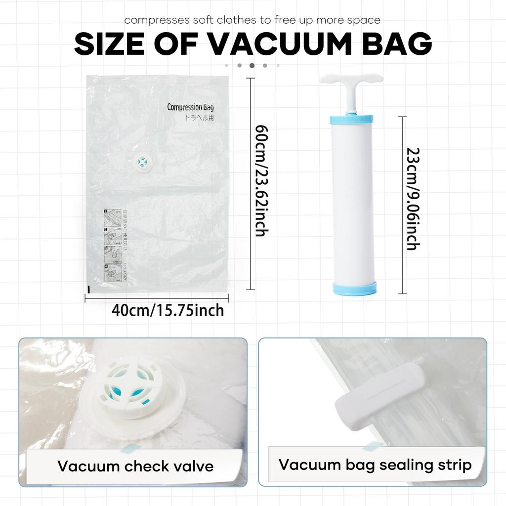 Ryanair 40x25x20 Reise-Rucksack Großes Fassungsvermögen Faltbare Wandertasche mit Vakuumbeuteln Manuelle Kompressionspumpe, Aufbewahrungsrucksack