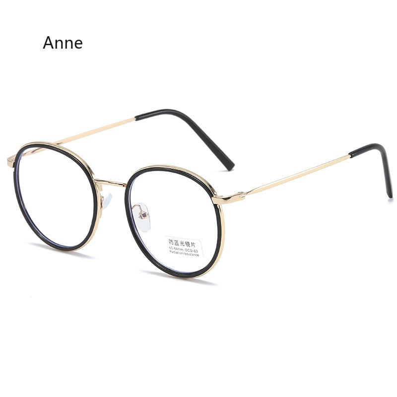Vintage Classic Anti-Blue Light Glasses Oval Metal Frame  Designer Fashion Round Metal Optical Frames Computer Glasses