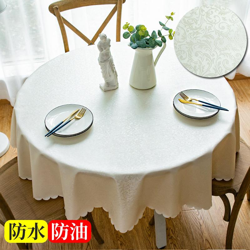 Europese Waterdichte Oliebestendige Wasbare Tafelkleed Restaurant Rond Tafelkleed Klassiek Gedrukt Behang Ontwerp Pad diameter 180cm