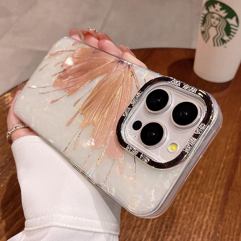 Glitter Butterfly Case For iPhone 11 12 13 14 15 Pro Max 15 Plus Laser Shell Pattern Cover For iPhone X XS Max Hard Case