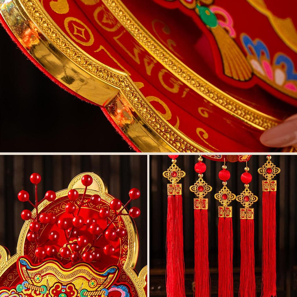 Chinese New Year Hanging Decorations 100x33cm Bedroom Housewarming Farmhouse Celebration Holiday with Tassels Fu Characters