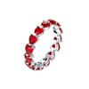Elevated Red Heart Ring copper Band of Pink Hearts Black Zircon Bow New Ring Do It Yourself Women Fine Jewellery Christmas Gifts