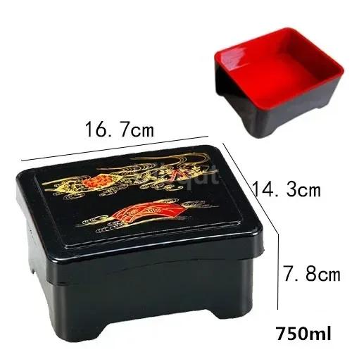 Japanese Sushi Bucket Sashimi Seafood Dish Cuisine Fruit Food Tray Salmon Ice Plate Round Box with Lid Lunch Box Dim Sum Box