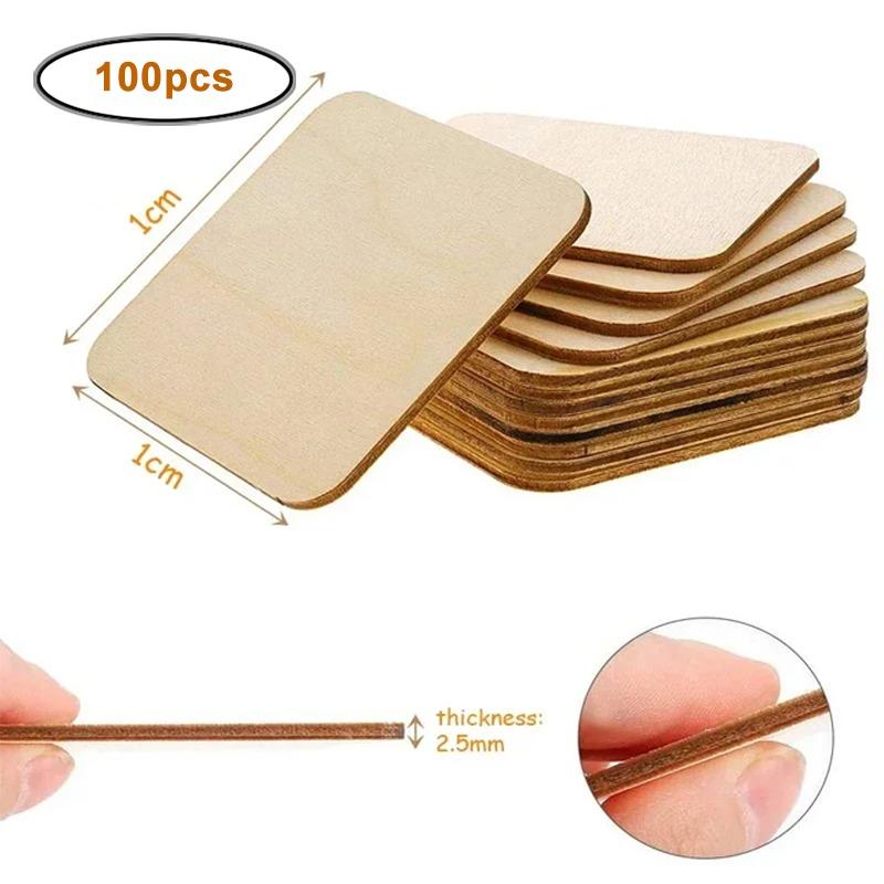 

1-10cm Unfinished Blank Wood Square Slice Cutouts, Wooden Squares for DIY Arts Craft Projects, Pyrography, Painting, Writting