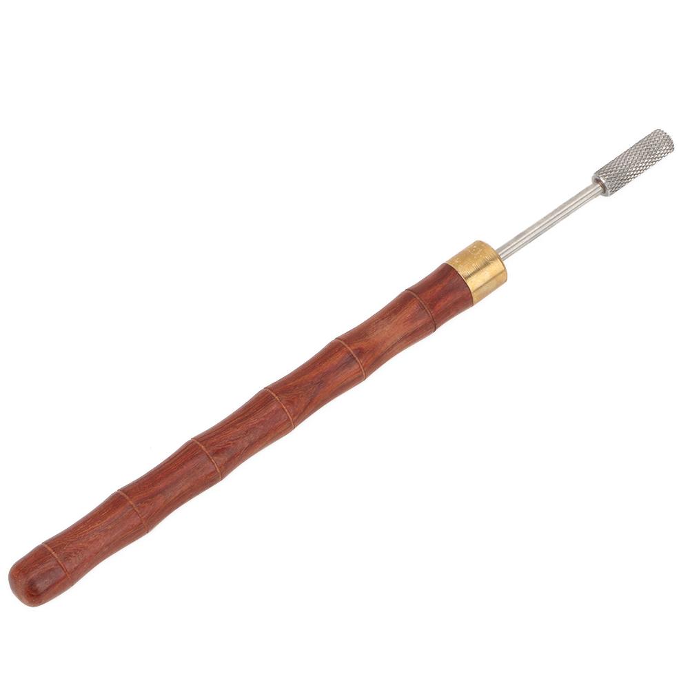 Sandalwood Handle Brass Head Leather DIY Craft Edge Dye Roller Oil Pen Belt Finisher (Red)