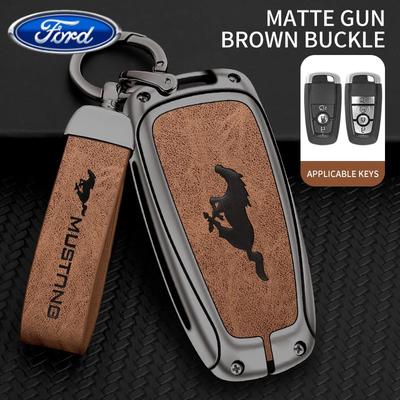 Car Sticker Ford Zinc Alloy Car Remote Smart Key Case Cover For Ford Mustang Explorer Edge Fusion Mondeo F150 F250 F350 F450 F55