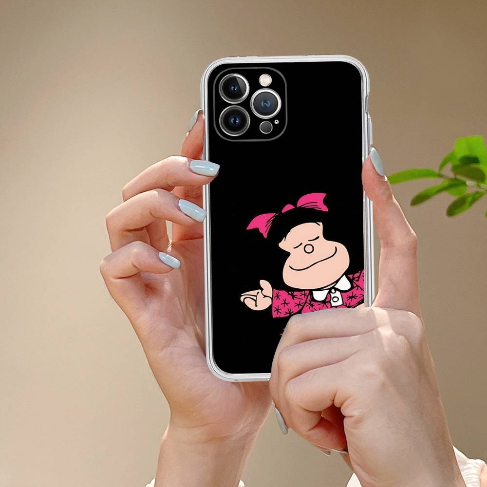 Hot Mafalda Phone Case For iPhone 17 16 15 14 11 12 13 Mini Pro XS Max Plus Funda Shell