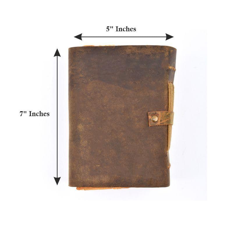 Vintage Deckle Leather Classic Charm Handmade Diary D-Lock Closure, Ruling Journal Secret Keeper for Ideal Writer 200 Pages for Gift for Men and Women