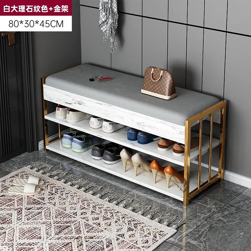 Change Shoe Stool Home Door Light Luxury Shoe Cabinet Wear Entrance Stool Net Red Long Strip Entry Shoe Rack