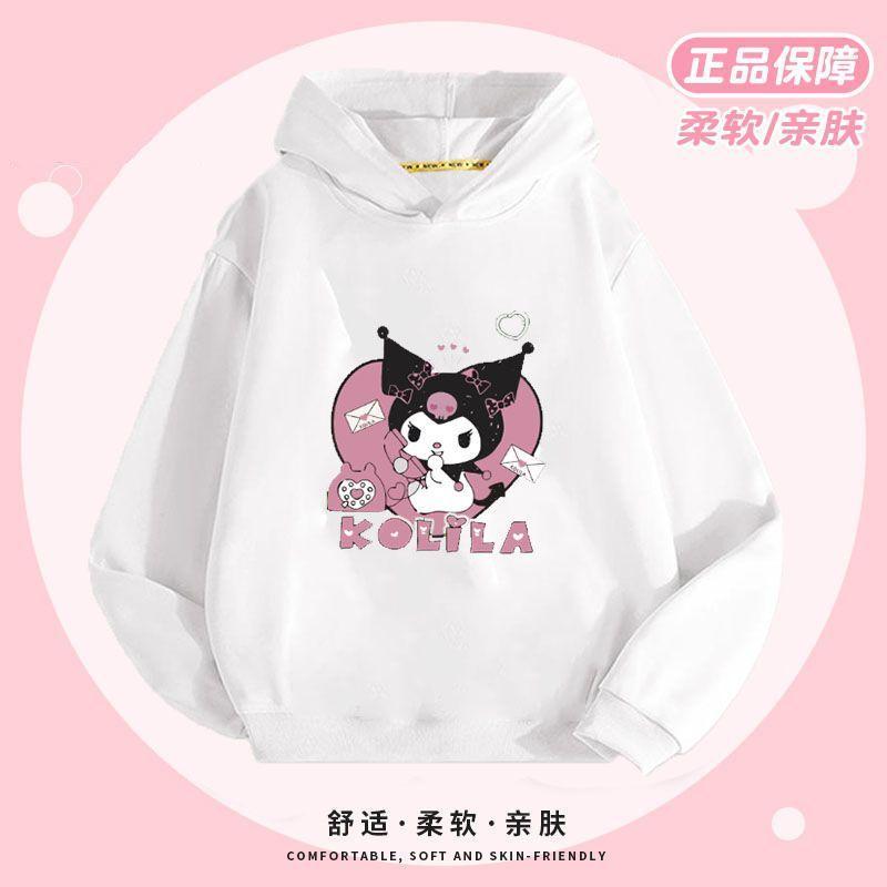 ALENA Hoodie For Kids Girls Kuromi Clothes Girls' Kuromi Hooded Sweatshirt Spring And Autumn Women's Clothing Girls Sweatshirt