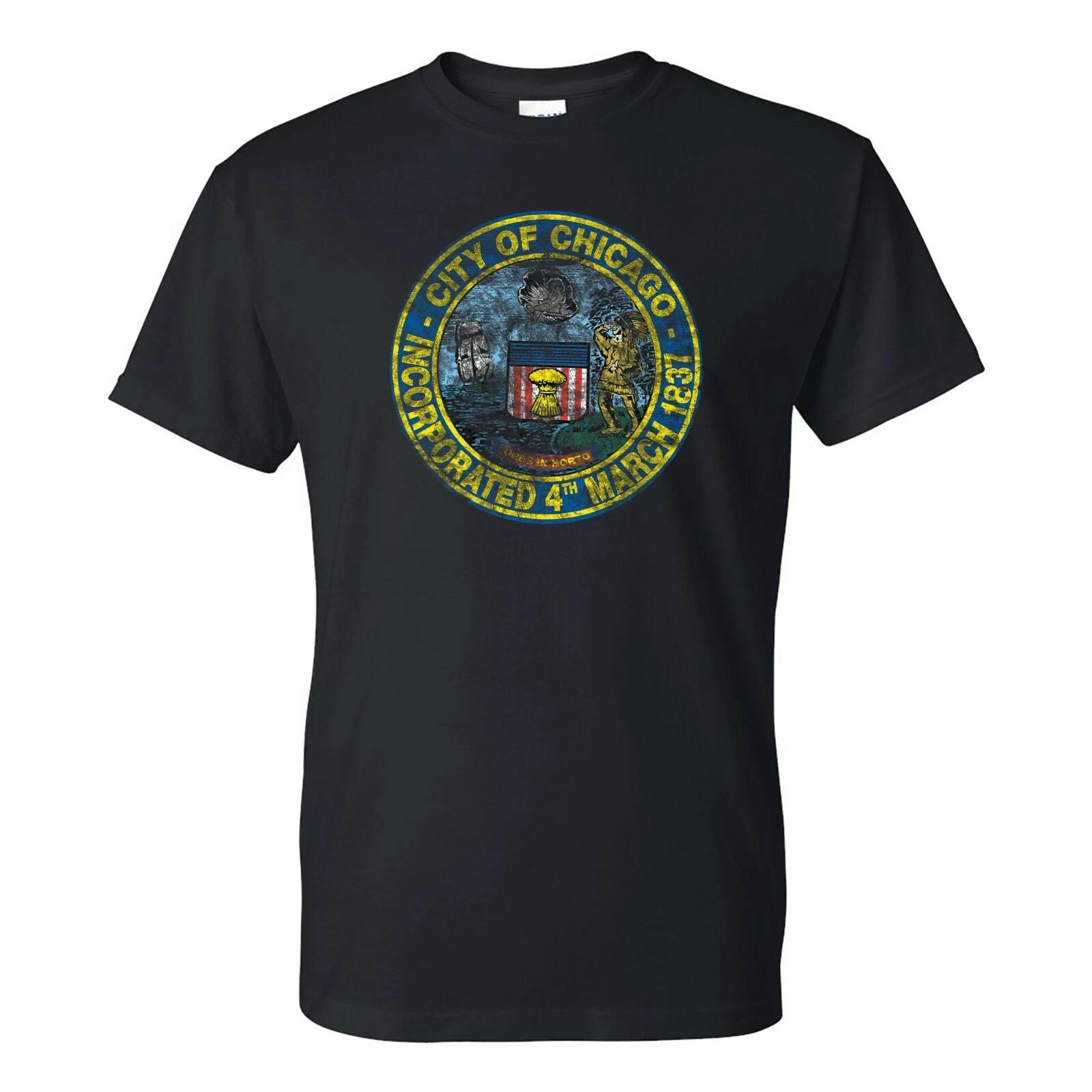 City of Chicago Seal - Hometown Pride Illinois Gift Sports Team T- Shirt - Black M