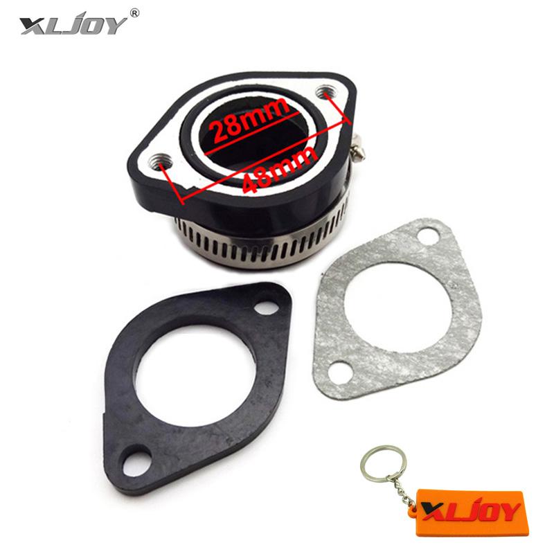 Carb Intake Adapter Manifold Pipe Flange + Gasket For Mikuni VM24 Keihin PE24 26 28 OKO Carburetor Pit Dirt Bike Motorcycle