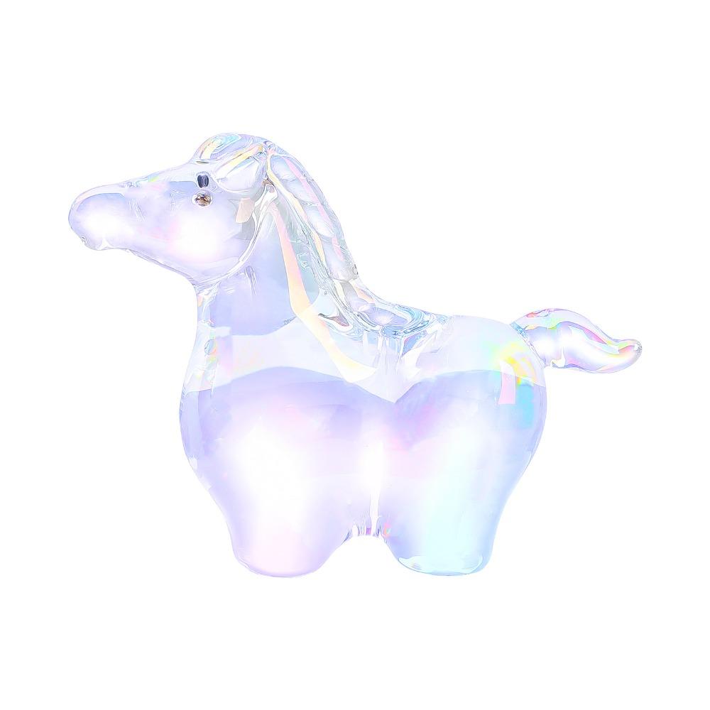 Colorful Decorative Crystal Horse Statue Glass Animal Sculpture  Office Decoration