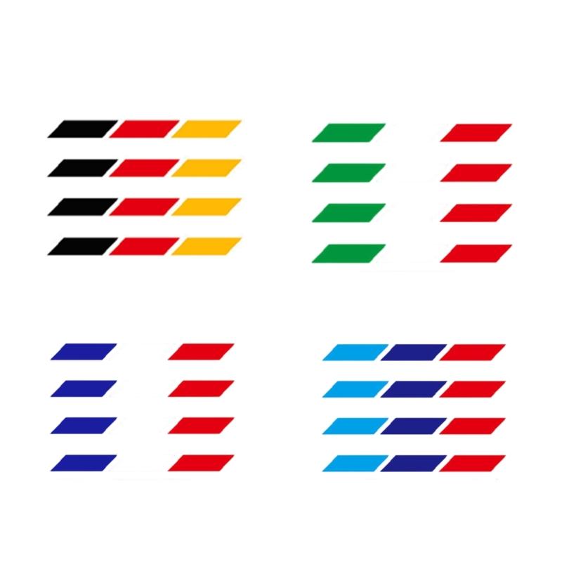 Car Motorcycle Stickers Scratch Concealment Italian French German Flag Pattern Stickers for Curved Surfaces PVC