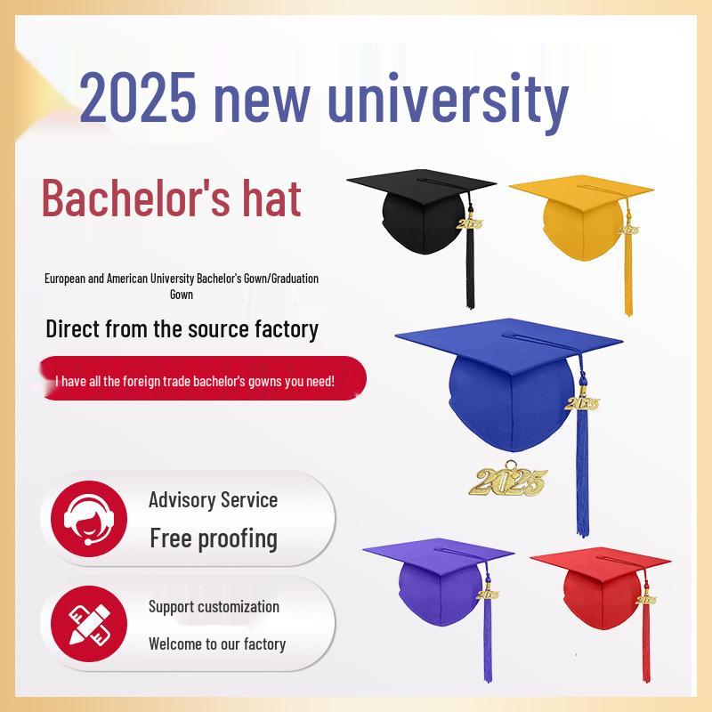 2025 Yıl Etiketli Amerikan Lisans Mezuniyet Şapkası