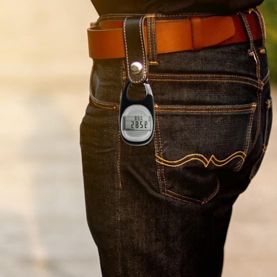 3D Pedometer with Large Digital Display Reset Function Compact Size Portable Daily Target Monitor Step Counting Device