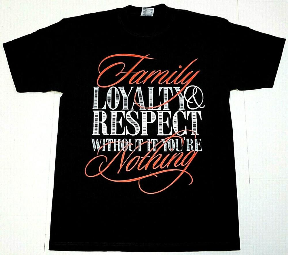 Rodzina Lojalność Szacunek Koszulka Urban Streetwear Tee Dla Dorosłych Męska Czarna Nowa Unisex Koszulka