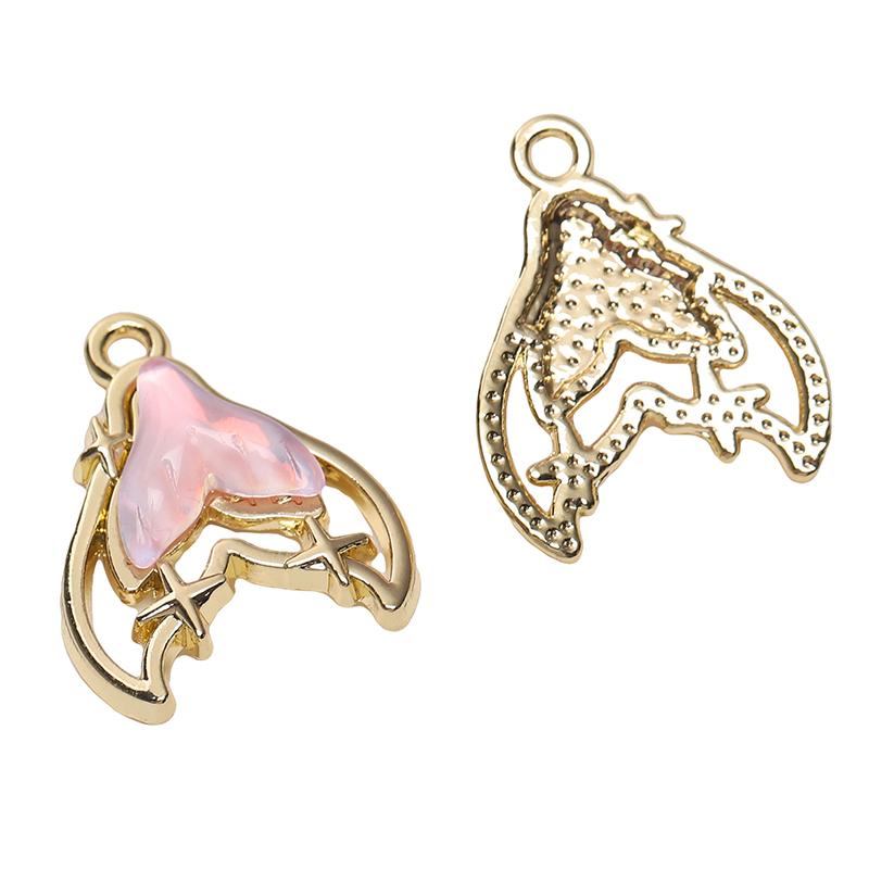 1pc/bag Alloy Inlaid Glass Pendant DIY Bracelet Necklace Earrings Jewelry Accessories