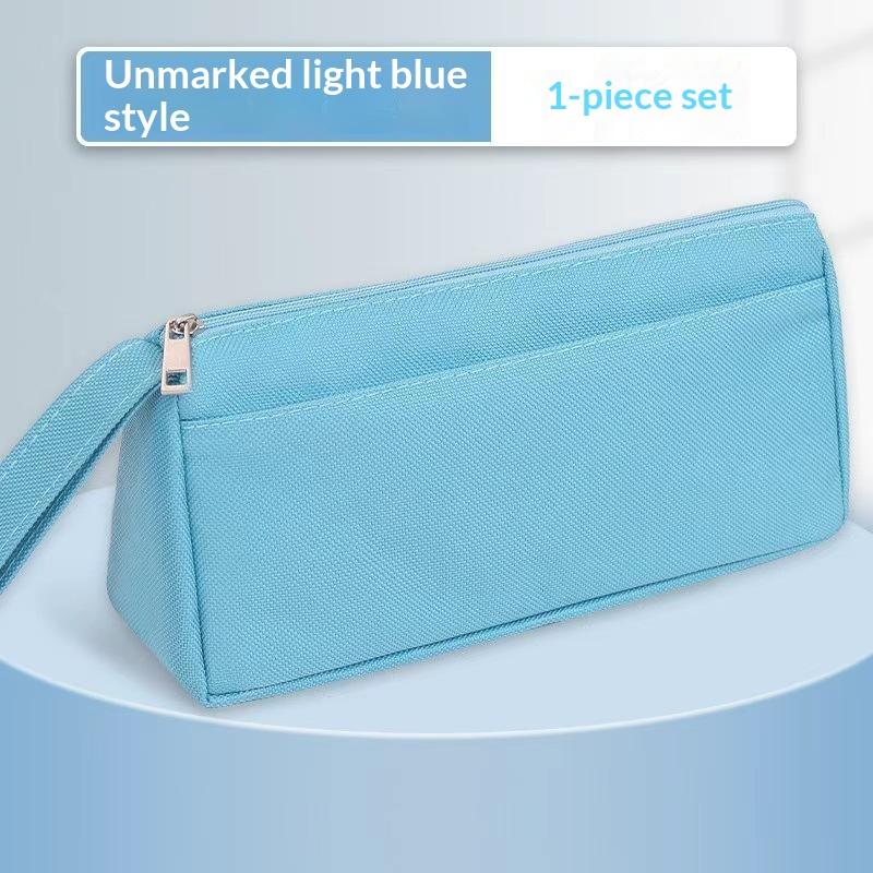 Durable Canvas Pencil Case With Large Storage Pocket Smooth Metal Zipper For School Student Stationery Storage