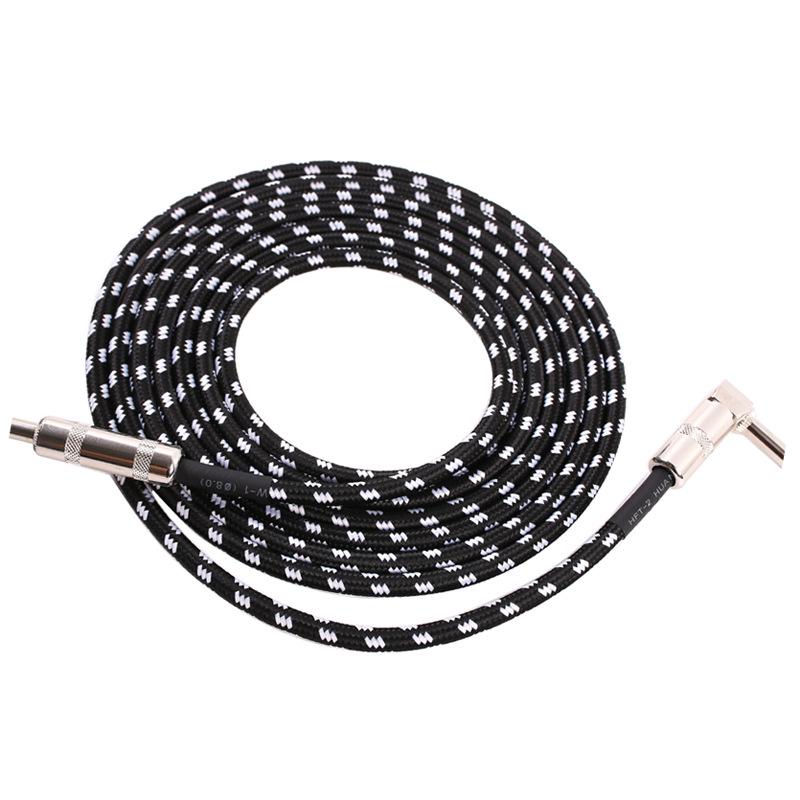 3m/6m Noise-Reducing Elbow Audio Cable for Acoustic/Electric Guitars and Bass