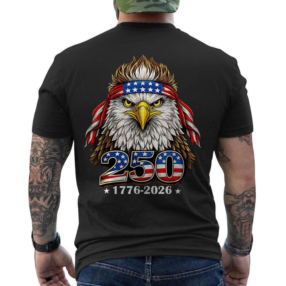 

250 Years Of Independence America 250th Years Anniversary Birthday ON BACK Shirt Unisex T-Shirt L