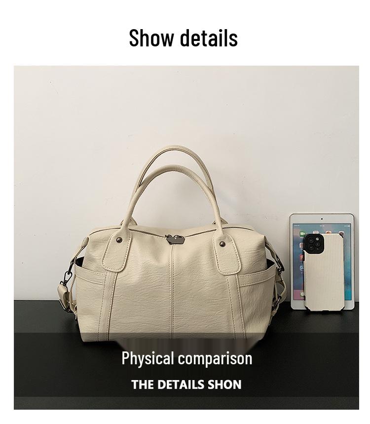 Women's Retro Trendy Large Capacity Boston Bag - Versatile Casual Shoulder Crossbody & Handheld Bag