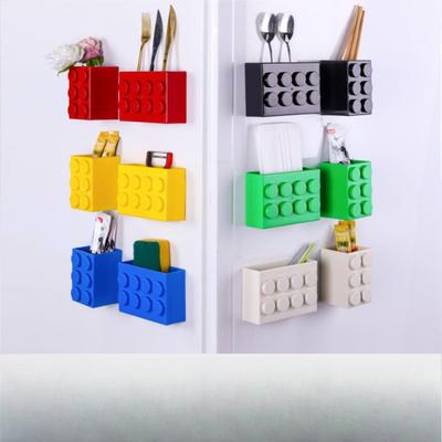 Refrigerator Sticker Magnetic Storage Rack, Non-drilling Wall-mounted Storage Box, Multi-functional Magnetic Adhesive Kitchen Storage Box