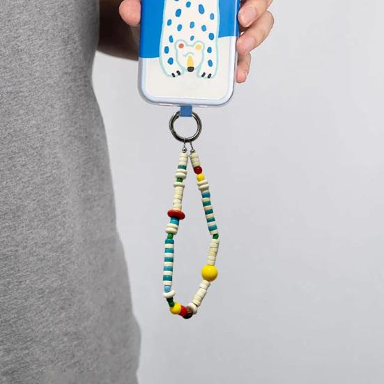 Handy-Kette Handgemacht Retro-Perlen Farbkombination Dickes Lanyard Anti-Verlust Sicherer Handy-Riemen Handy-Zubehör
