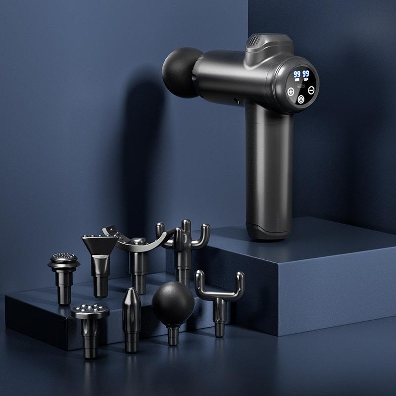 

Multi functional intelligent fascia gun massager professional grade relaxation muscle charging convenient home fitness massager чёрный