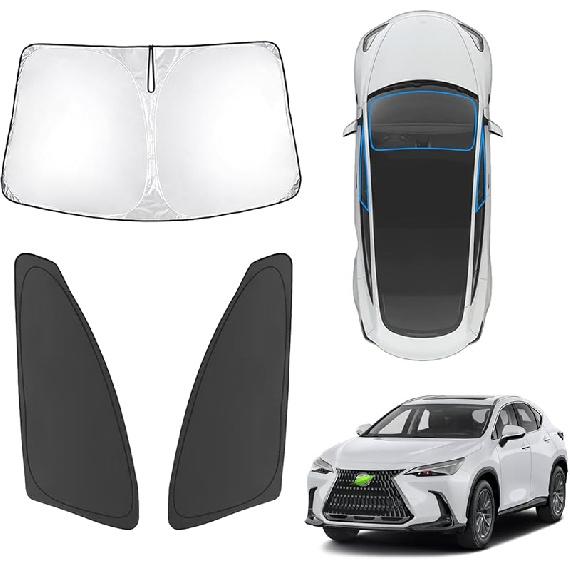 Karltys 3PCS Windshield Sun Shade For -2025 Hyundai Santa Cruz, 210T Thickened Front And Side Window Sunshade Cover  Fit Santa Cruz, Foldable Sun