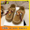 Fashion and Casual Two-wear Women's Shoes 2025 New Baotou Birkenstock Heightening Comfortable and Versatile Casual Big Head Slippers