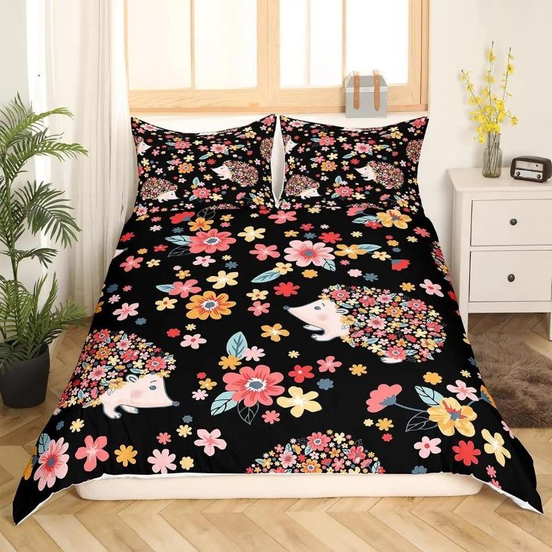 3D Printed Bedding Set Cartoon Animal Pattern Down Quilt Cover Pillowcase Kids and Teen Bedroom Decoration Single Double Bed