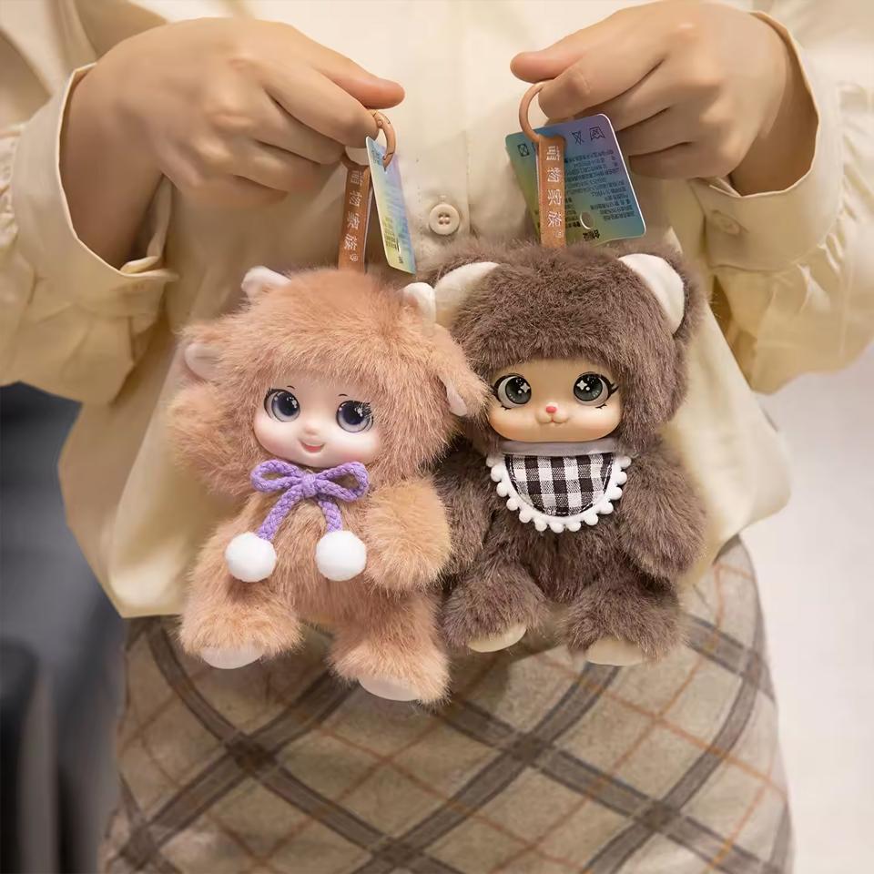 18cm Χαριτωμένα Ζωάκια Kawaii Βινυλίου Πρόσωπο Βελούδινα Παιχνίδια Ζωάκια Κρεμαστό Κουνέλι Αρκούδα Πρόβατο Δώρο για Εραστές Ζώων Παιδιά Κρεμαστό Τσάντας