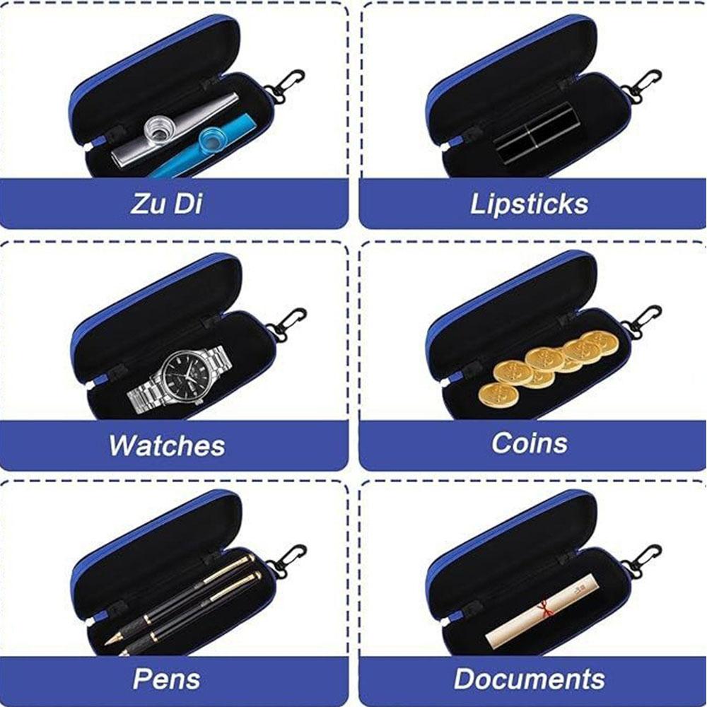 4Pcs Glasses Case With Zip And Carabiner Hook For Men And Women