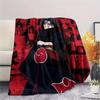 Naruto Anime Itachi Uchiha Pattern Flannel Blanket, High Quality Comfortable for All Seasons, Home Decor, Warmth and Comfort, Perfect for Gifts.