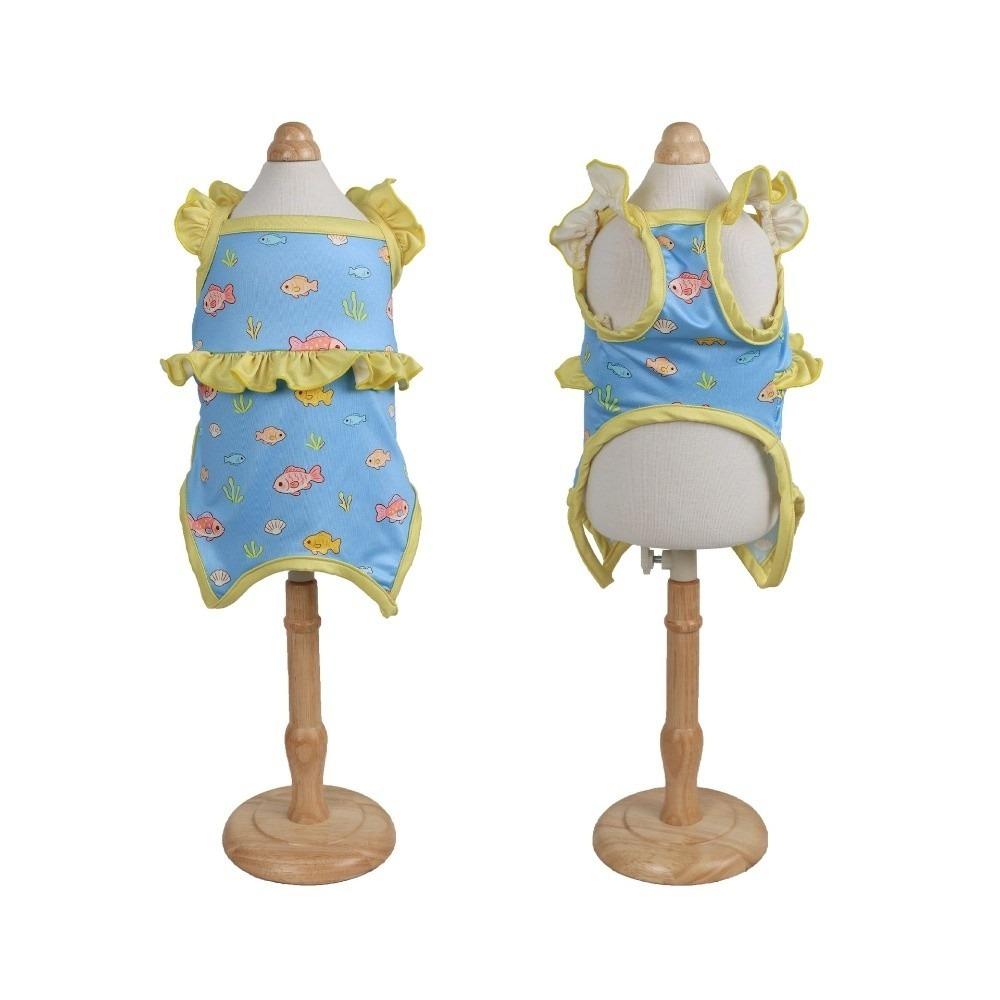 

Stretchy Dog Bikini Vest Cartoon Print Pet Cooling Vest Fashion Vest Swimwear Pool Parties XS синий