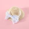 Adjustable Pet Sun Hat With Pearl Flower Lace Bow Daisy Pom Cats Dogs Fashion Accessory