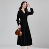 SOFSIL Elegant V-Neck A-Line Midi Dress